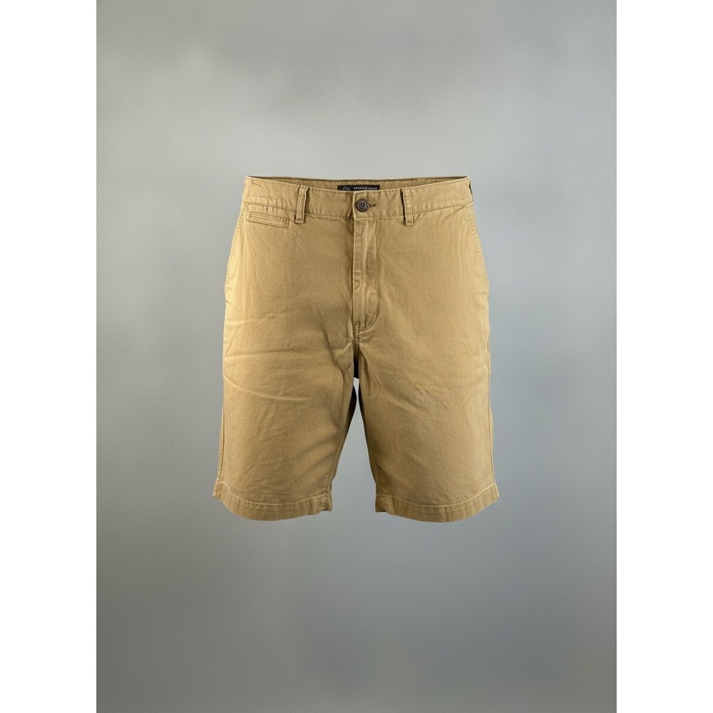 American Eagle Longboard Khaki Shorts Mens 38 Tan Cotton Twill Flat Front Casual